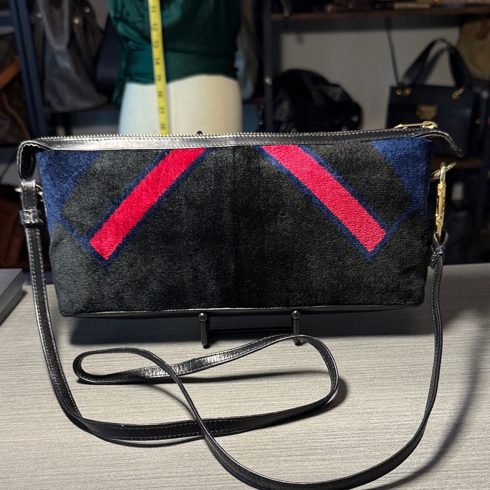 Vintage Roberta de Camerino Chevron Clutch - Black, Red, Blue - Picture 4 of 12